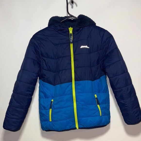 Eddie Bauer Navy and Blue Jacket with Neon Highlights - Picture 1 of 11